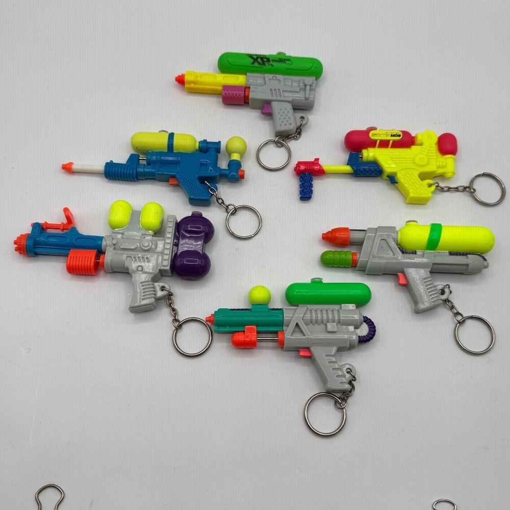 Larami Super Soaker Keychain Water Gun Kids Vintage 90s Lot 6